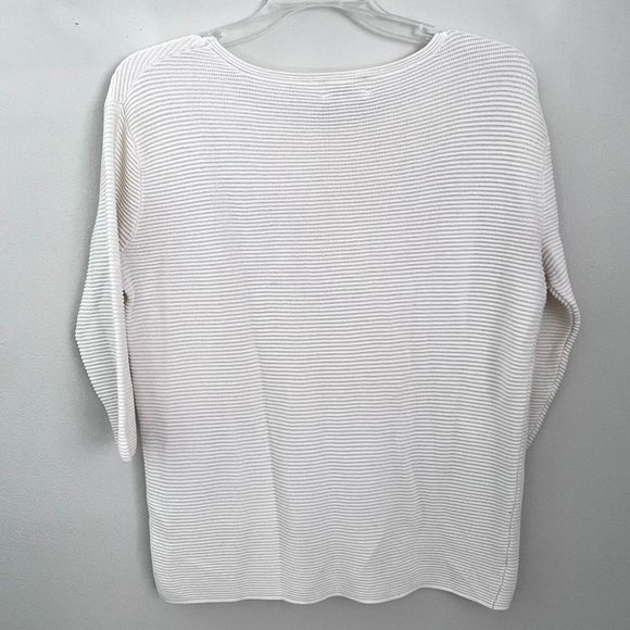 Aritzia Wilfred Size XS Linen Blend Italian Yarn Knit Top Textured Stripe - Picture 2 of 5